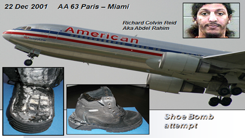 Shoe Bomber. 22nd December 2001. JP International Training